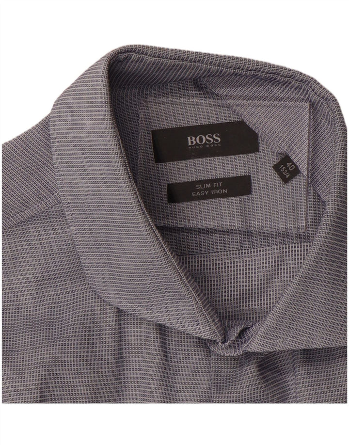 HUGO BOSS Mens Slim Fit Shirt Size 40 15 3/4 Medium Blue