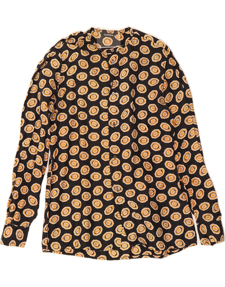 GORENA Mens Shirt Small Black Geometric Vintage Gorena and Second-Hand Gorena from Messina Hembry 