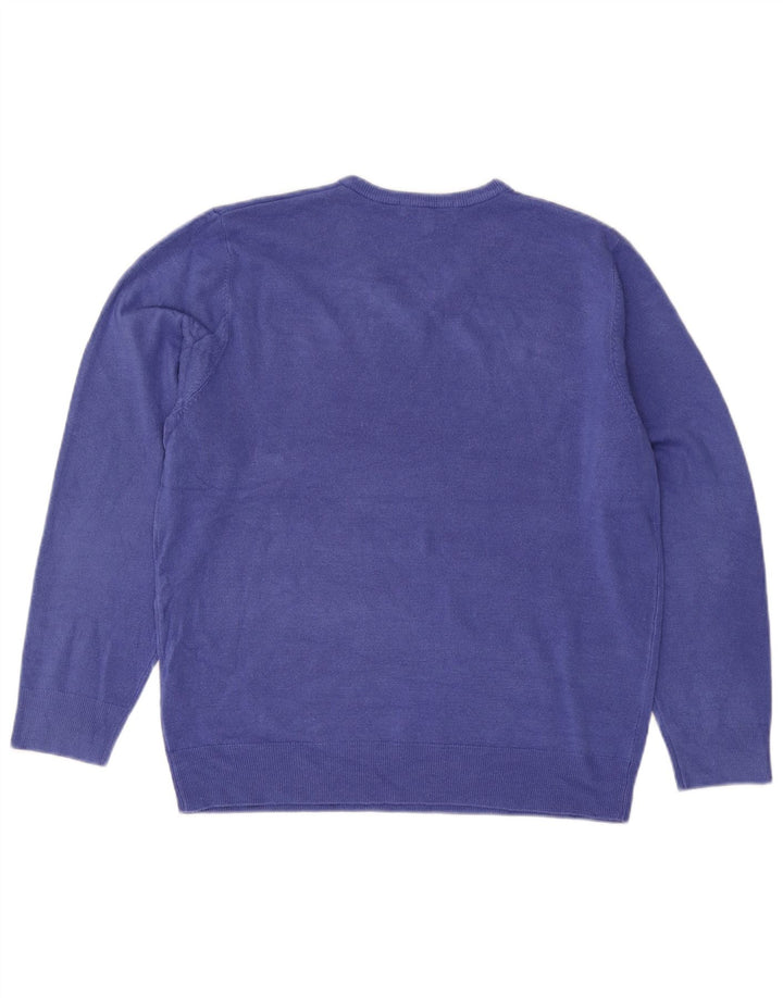 Marks & Spencer Herre V-hals sweater XL Blå Akryl