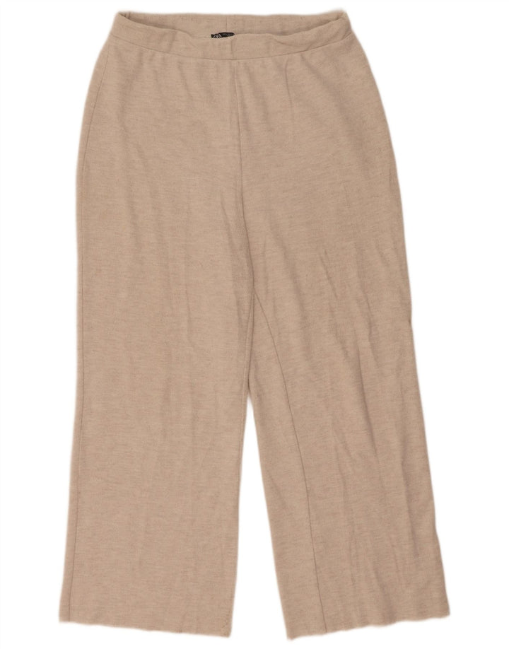 Zara Træningsdragtsbukser til kvinder UK 14 Large Beige Polyester