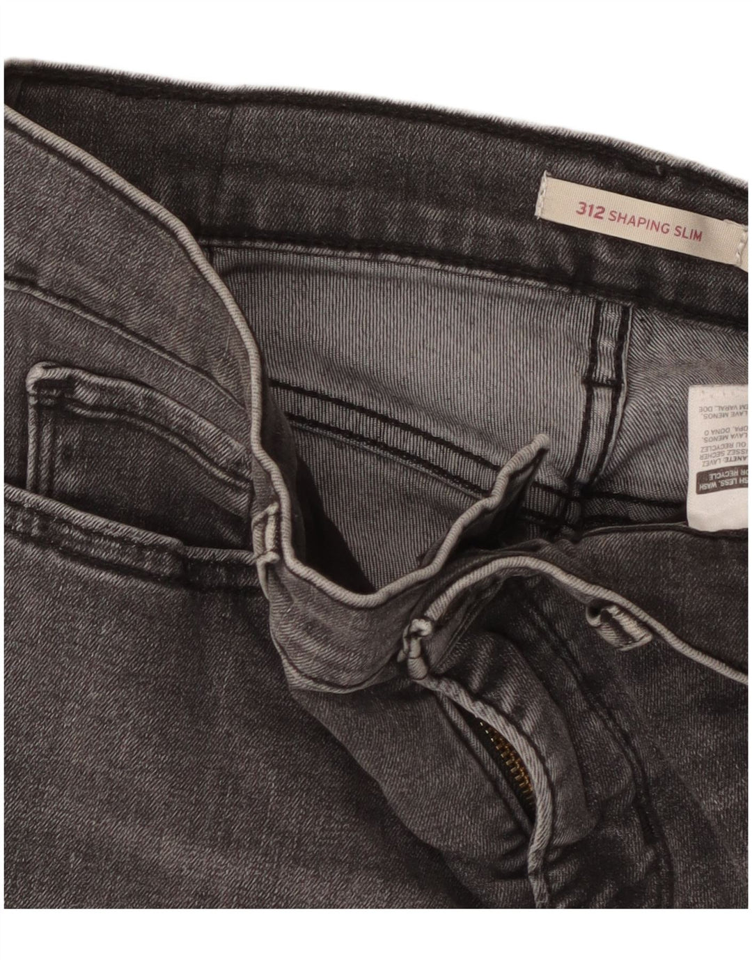 Levi's Womens 312 Shaping Slim Jeans W28 L32 Grå Bomuld