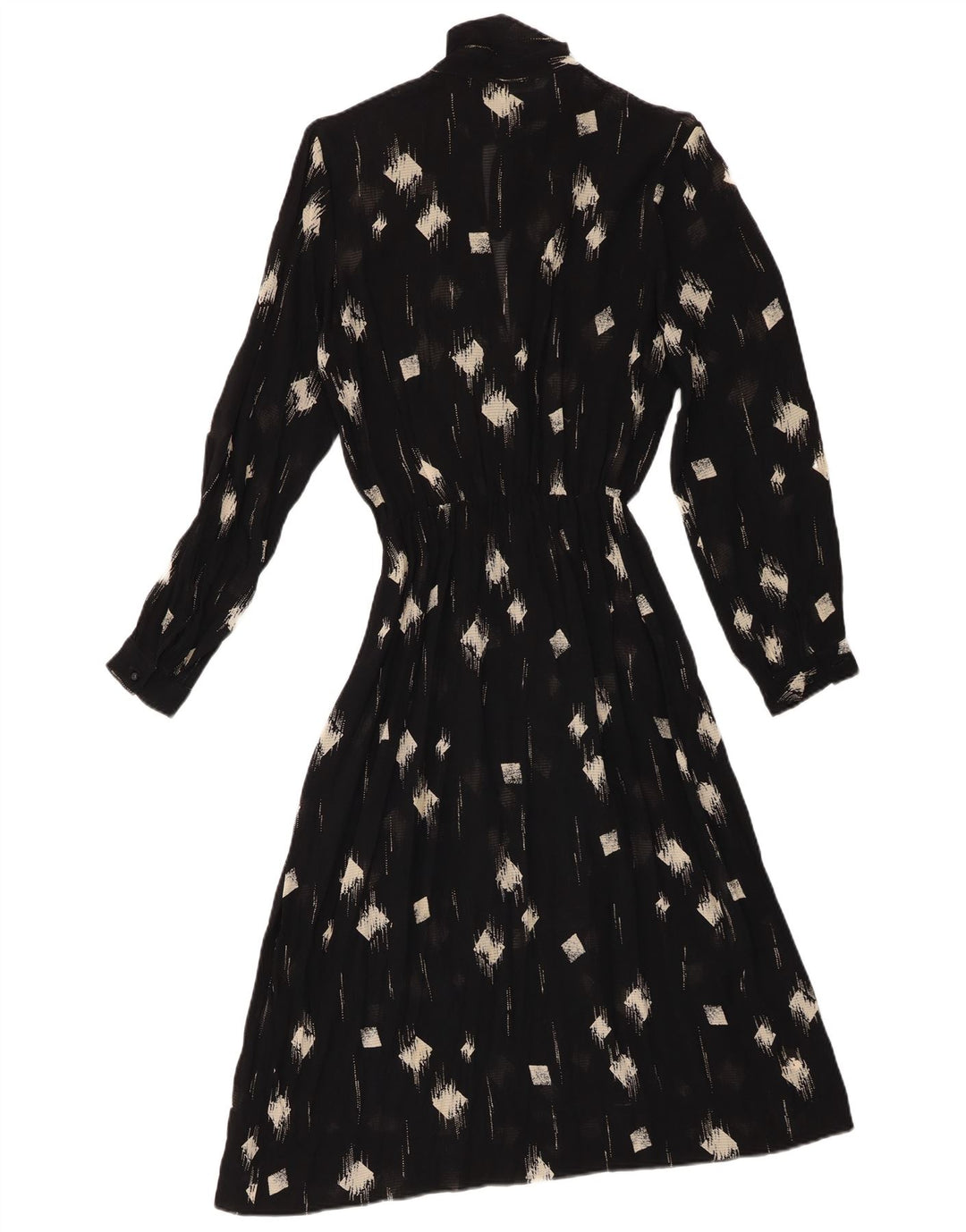 Vintage Dame Se Through Maxi Dress IT 42 Medium Sort Geometrisk