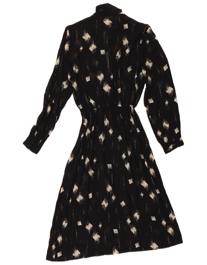 Vintage Dame Se Through Maxi Dress IT 42 Medium Sort Geometrisk