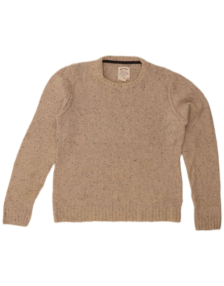 FEDT FACE Herre sweater med rund hals, medium beige flækket bomuld