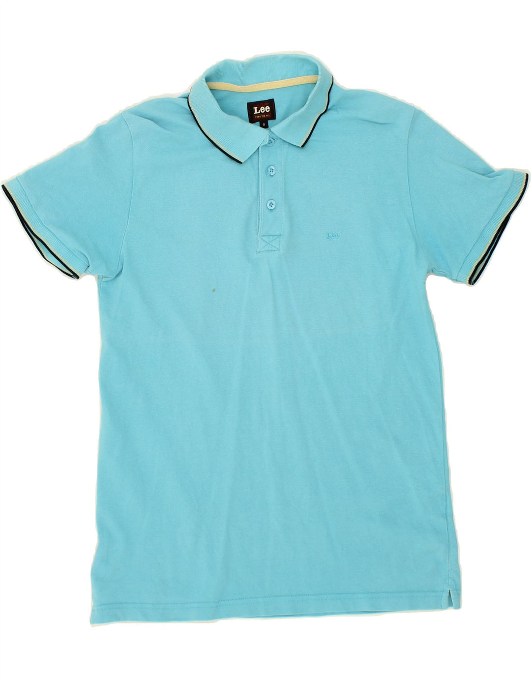 LEE Mens Polo Shirt Small Blue Cotton Vintage Lee and Second-Hand Lee from Messina Hembry 