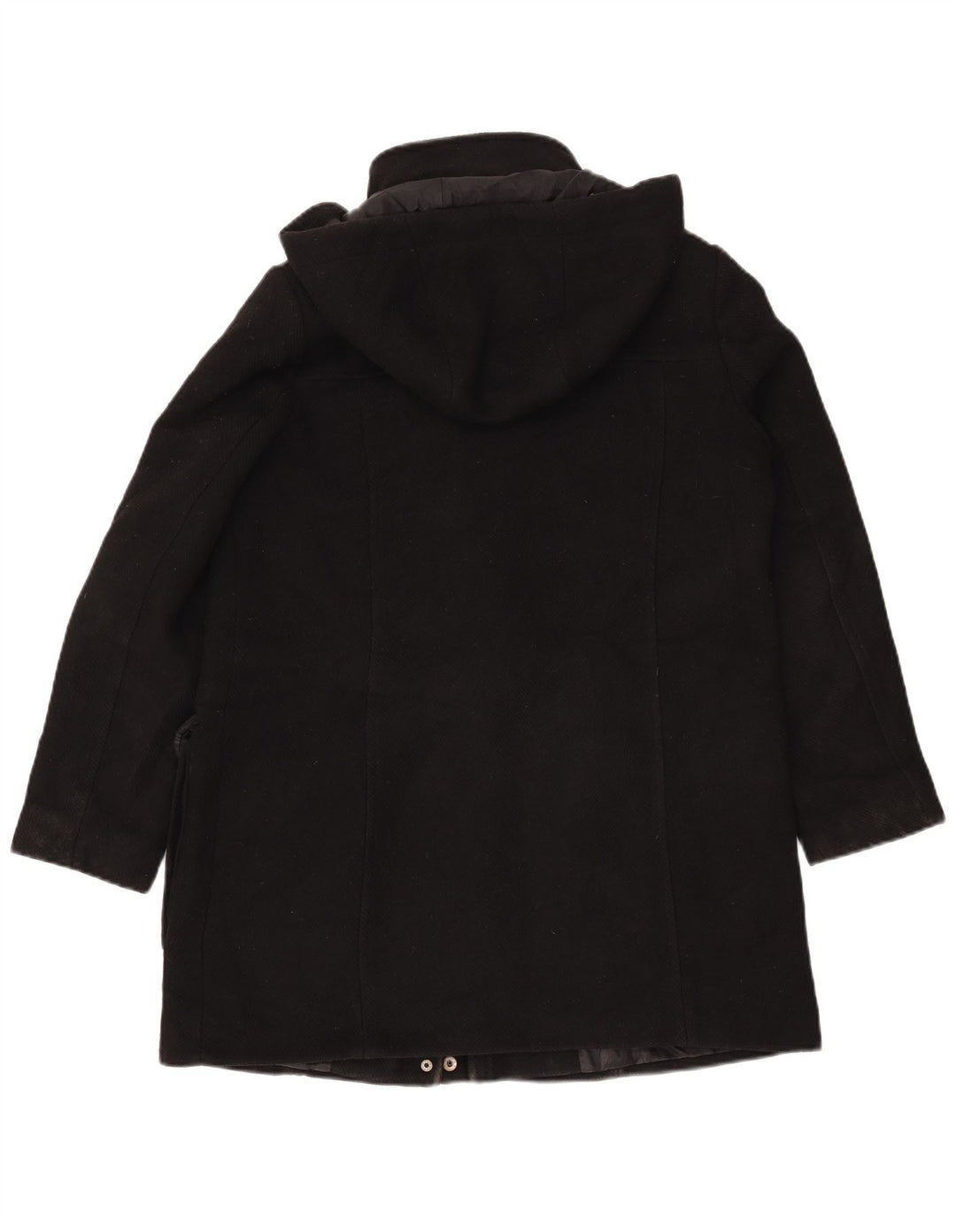 Marks & Spencer Dame Hooded Duffel Coat UK 12 Medium Black Polyester