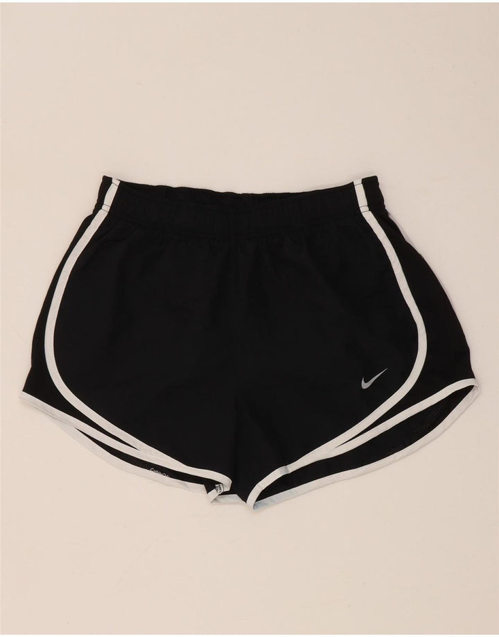 Nike Dame Dri Fit Sports Shorts Små sorte Colourblock Polyester