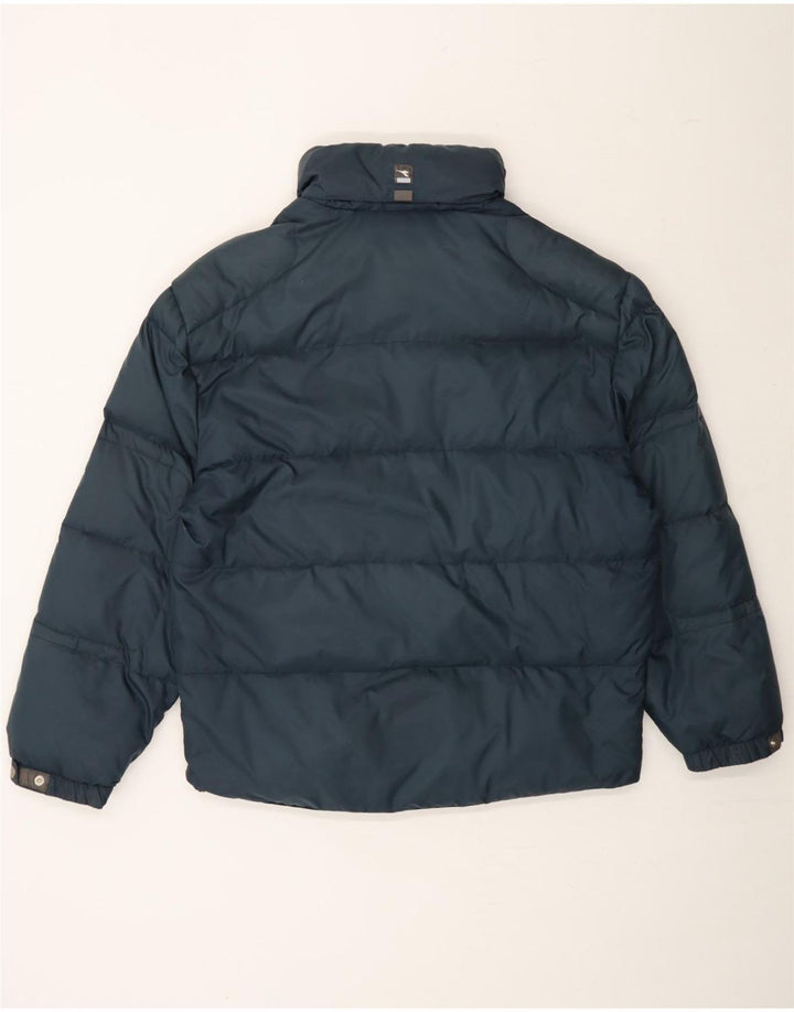 DIADORA Mens Hooded Padded Jacket UK 38 Medium Navy Blue Nylon Vintage Diadora and Second-Hand Diadora from Messina Hembry 