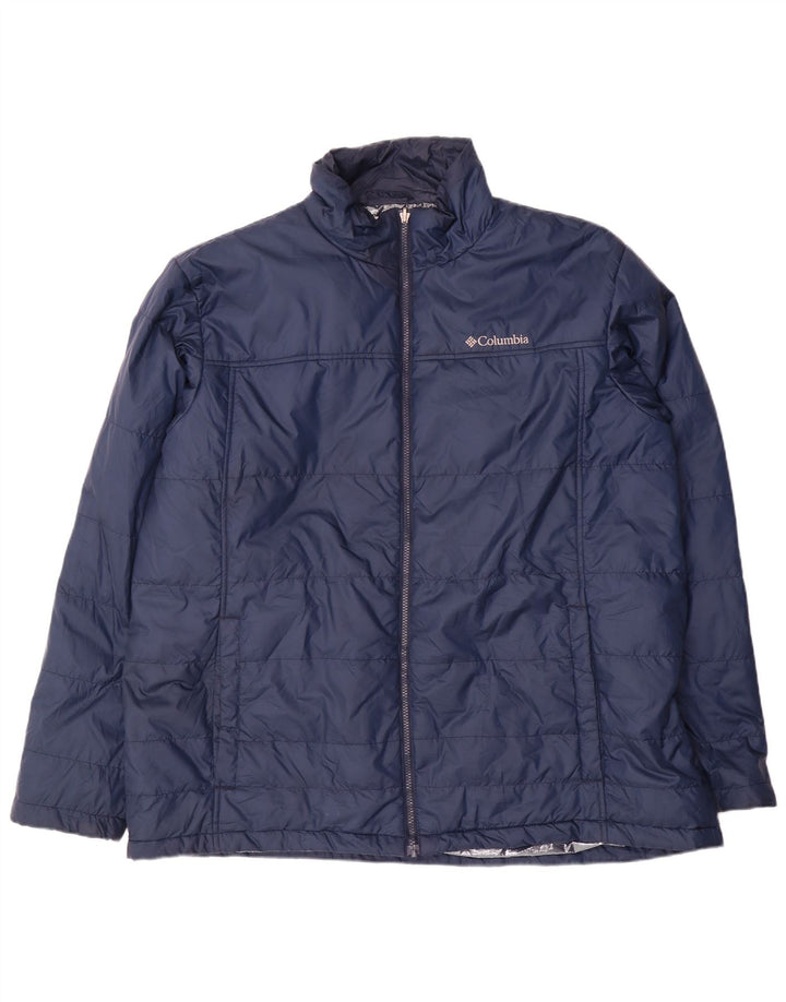 Columbia Herre høj polstret jakke UK 44 2XL Navy Blue Polyester