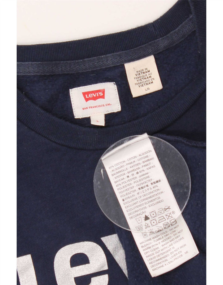 Levi's Grafisk sweatshirt til mænd, stor marineblå bomuld