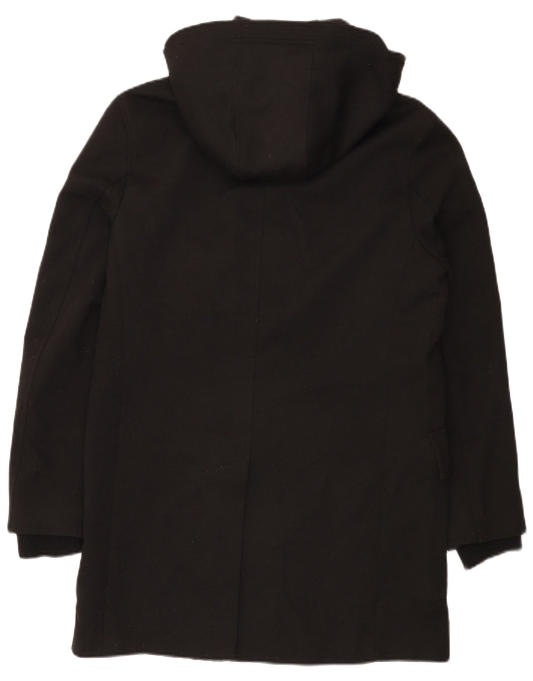 Zara Herre Hooded Parka Jacket UK 38 Medium Black Polyester