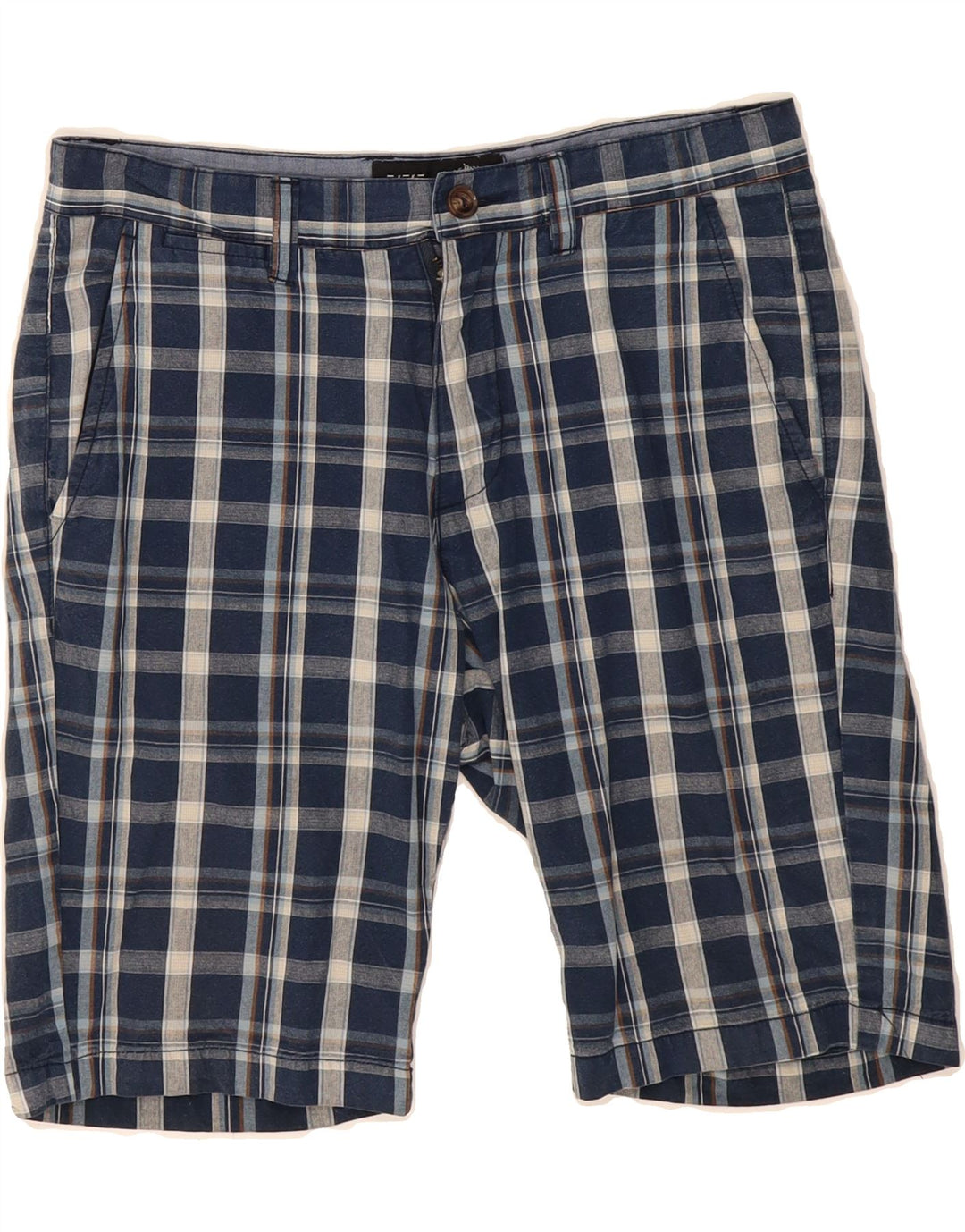 RIFLE Mens Chino Shorts W30 Medium  Navy Blue Check Cotton Vintage Rifle and Second-Hand Rifle from Messina Hembry 