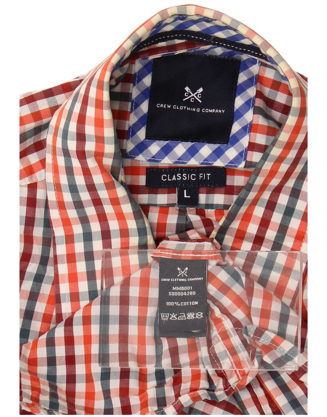 Crew Clothing Herre Classic Fit skjorte Stor flerfarvet Gingham Bomuld