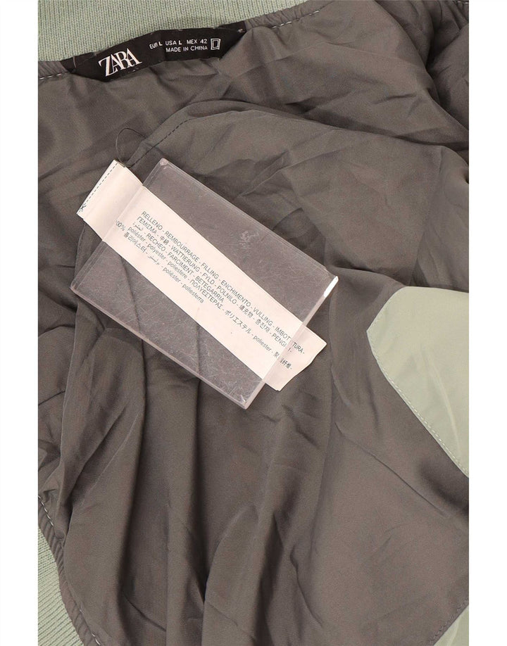 Zara Polstret Herrejakke UK 40 Stor Grøn Polyester