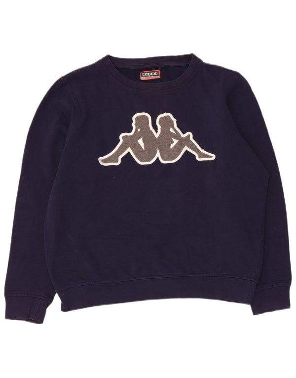 Kappa Dame Grafisk Sweatshirt Jumper UK 14 Medium Navy Blue