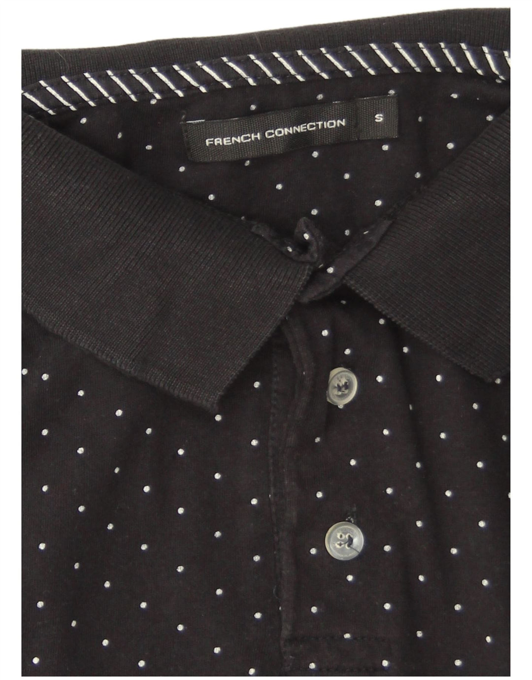 French Connection Herre poloshirt Lille sort plettet bomuld