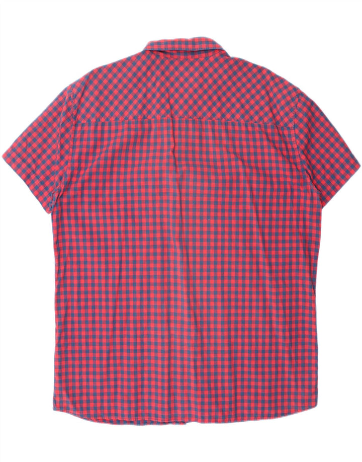 MUSTANG Mens Slim Fit Short Sleeve Shirt 2XL Red Check Vintage Mustang and Second-Hand Mustang from Messina Hembry 