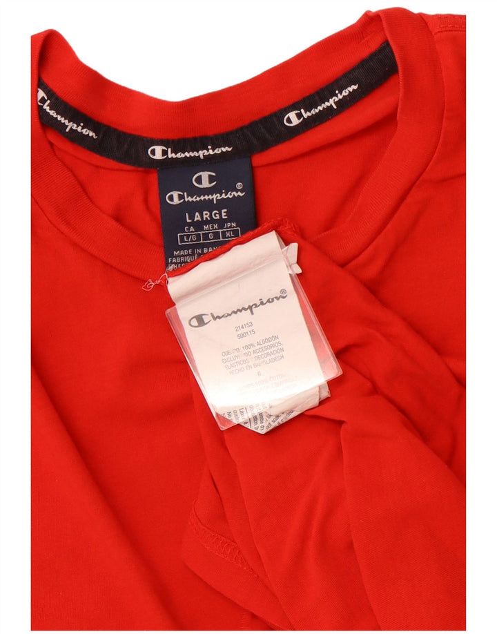 CHAMPION Herre T-Shirt Top Stor Rød Bomuld
