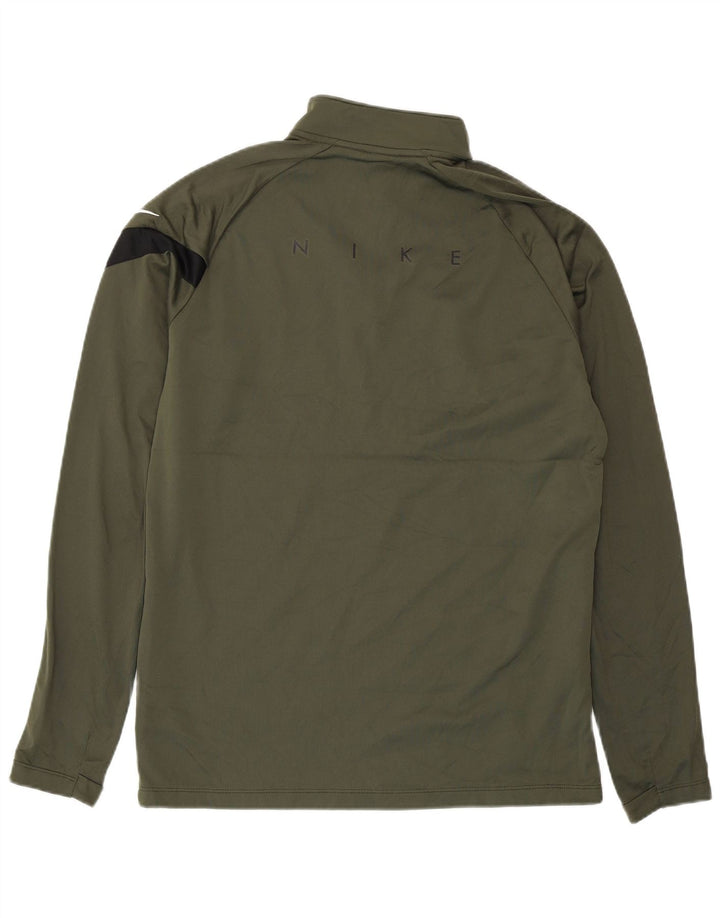 NIKE Herre Dri Fit Grafisk Pullover Træningsdragt Top Medium Khaki Colourblock