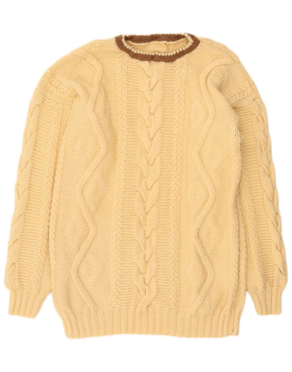 Vintage dame sweater med rund hals DK 22 3XL gul