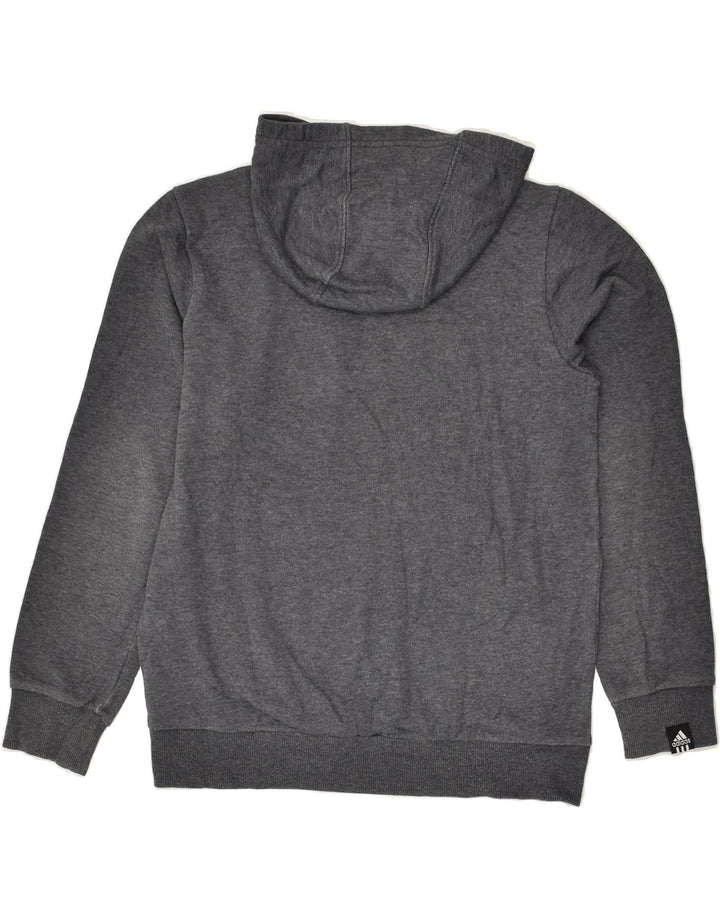 ADIDAS Boys Graphic Hoodie Jumper 13-14 Years Grey Cotton | Vintage Adidas | Thrift | Second-Hand Adidas | Used Clothing | Messina Hembry 