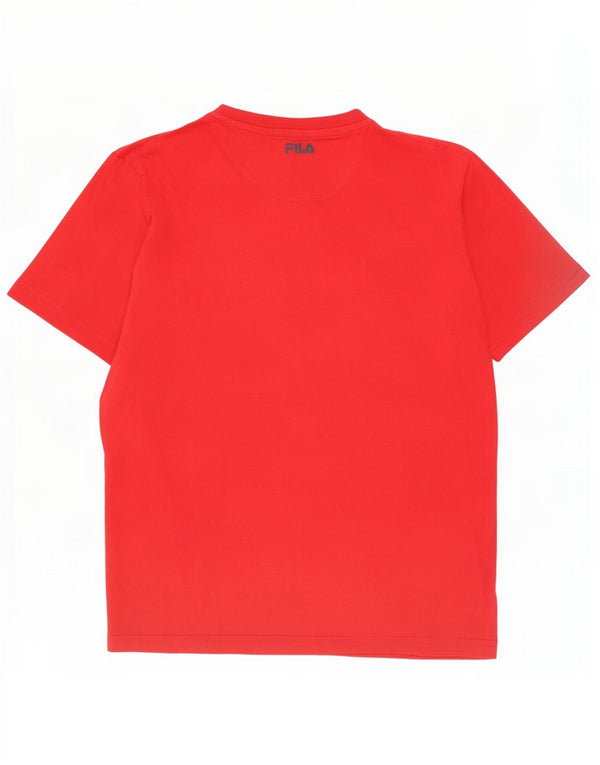 Fila Herre Grafisk T-Shirt Top Medium Rød Bomuld