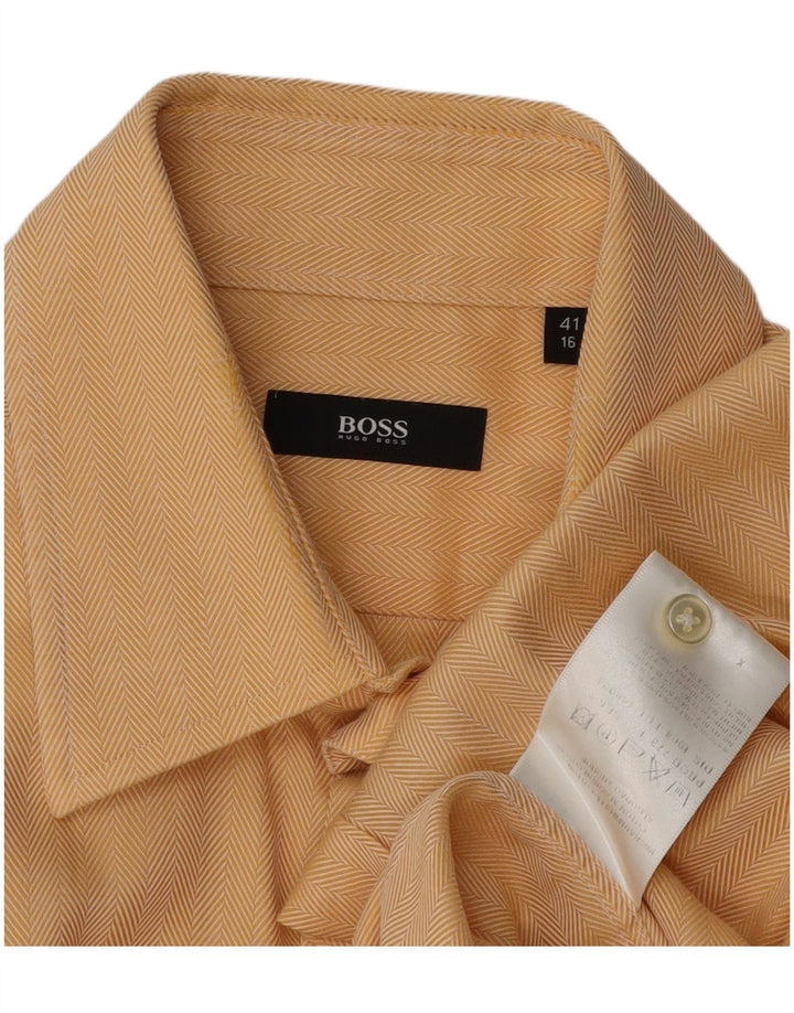 HUGO BOSS Herreskjorte Str. 41 16 Stor Beige Sildebensbomuld