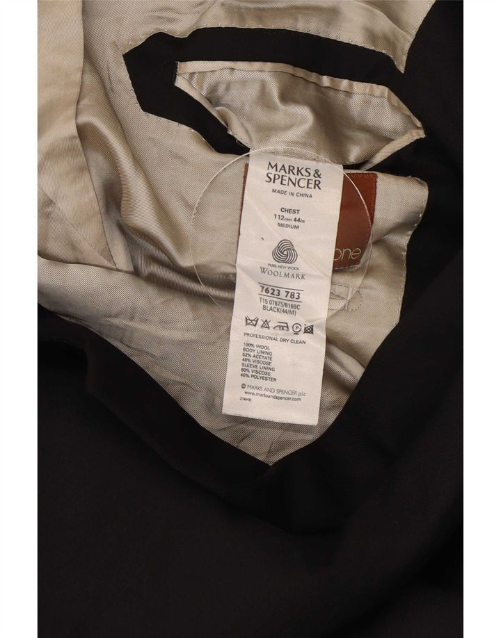 Marks & Spencer Herre 3-knaps blazerjakke UK 44 XL Sort Uld