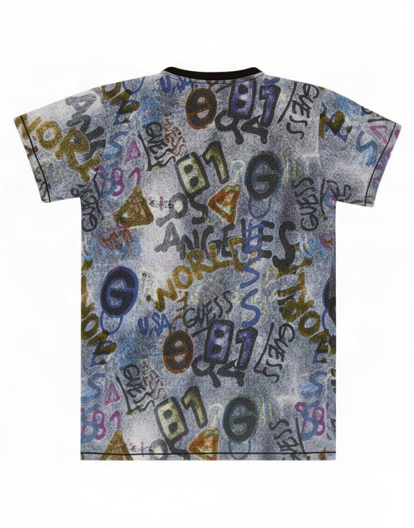 Guess Boys Grafisk T-Shirt Top 15-16 År Blå Bomuld