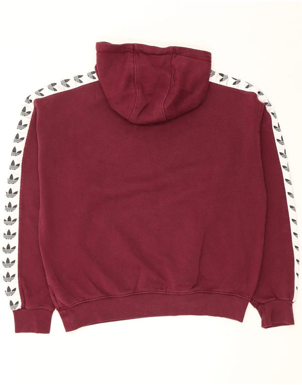 Adidas Grafisk hættetrøje til mænd Large Burgundy Colourblock Bomuld