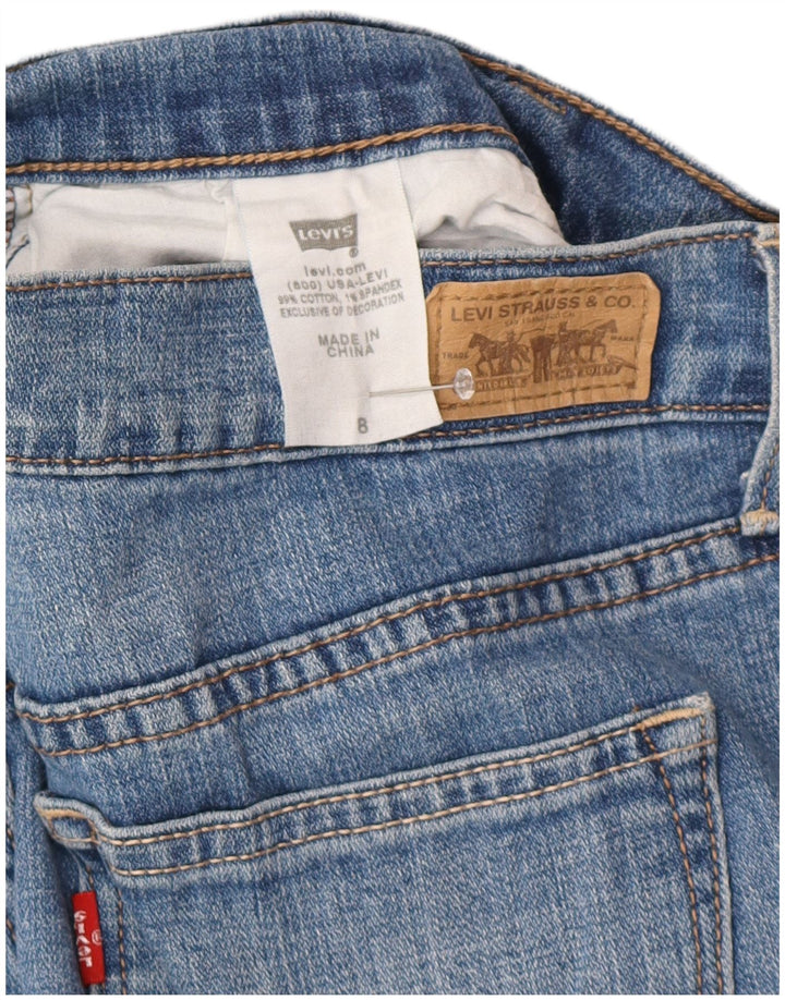 LEVI'S Dame Højtaljede Capri Jeans US 8 Medium W23 L22 Blå Bomuld