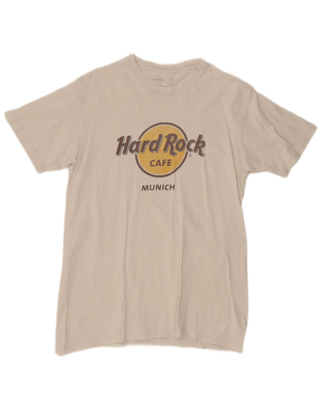 Hard Rock Cafe Herre München Grafisk T-Shirt Top Medium Hvid Bomuld