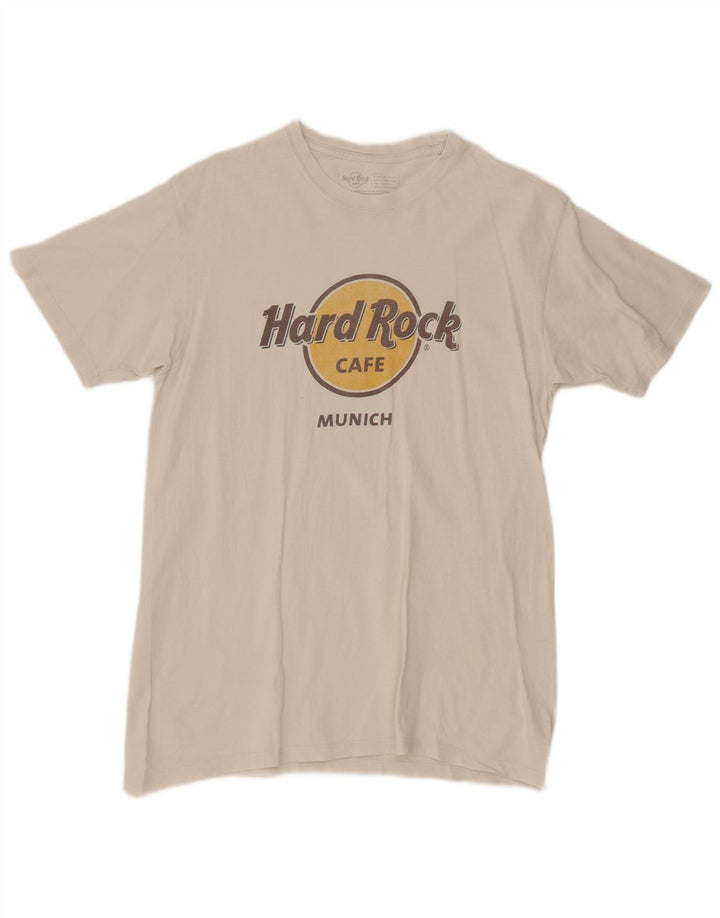 Hard Rock Cafe Herre München Grafisk T-Shirt Top Medium Hvid Bomuld
