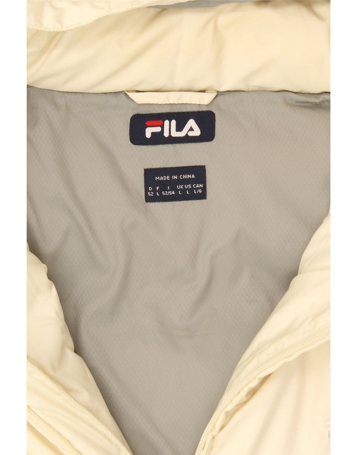 FILA Mens Hooded Padded Jacket UK 40 Large Yellow Polyester Vintage Fila and Second-Hand Fila from Messina Hembry 