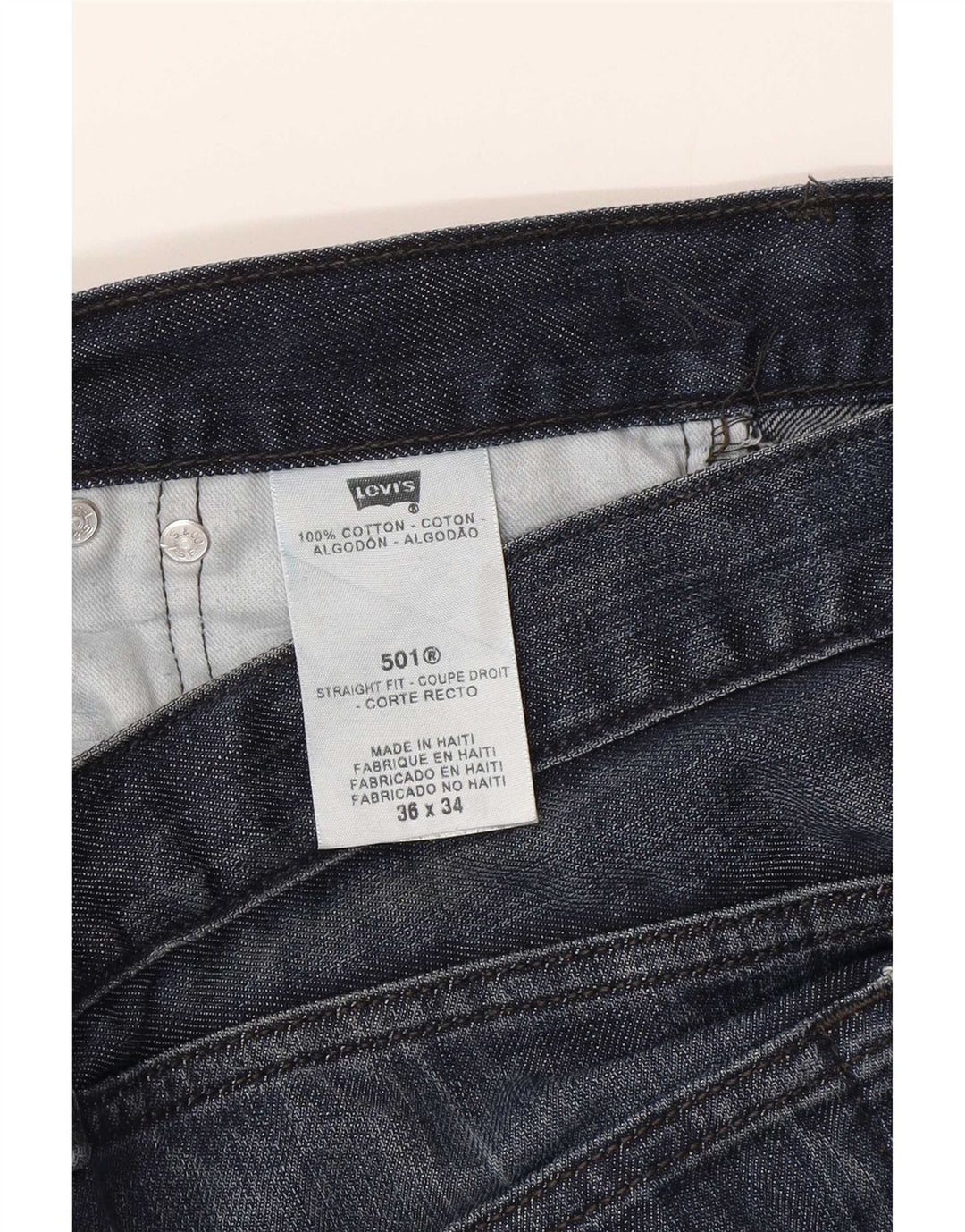 Levi's Herre 501 lige jeans W36 L27 marineblå bomuld