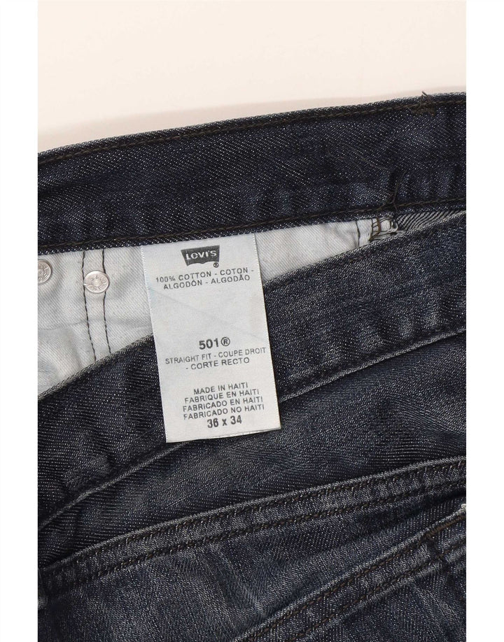 Levi's Herre 501 lige jeans W36 L27 marineblå bomuld