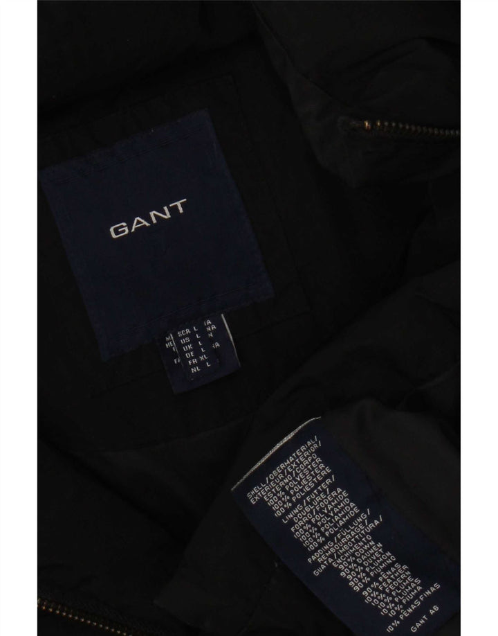 Gant Polstret frakke med hætte til kvinder UK 16 Stor sort polyester
