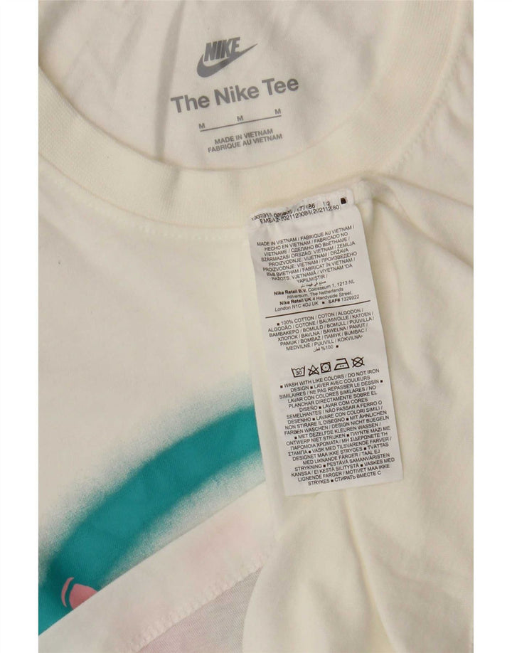 Nike grafisk t-shirt til mænd, medium hvid bomuld