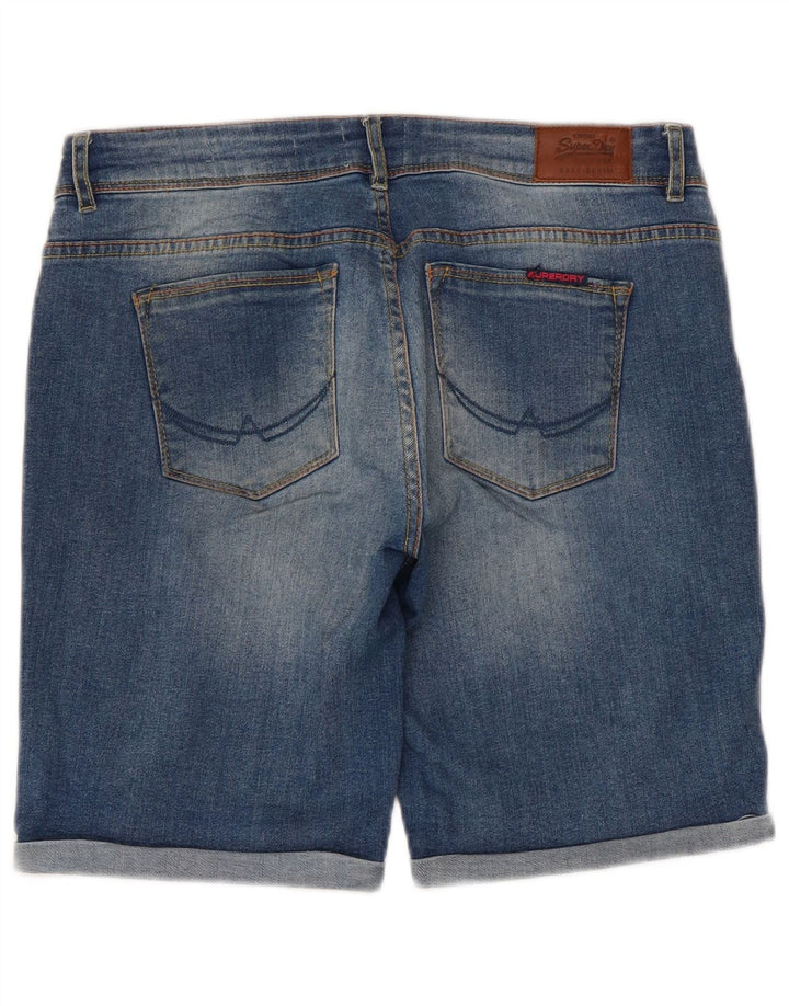 Superdry Bermuda skinny denimshorts W32 mellemblå bomuld til kvinder