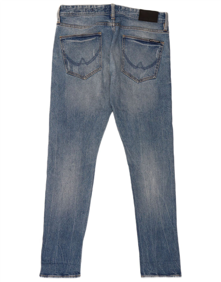 SUPERDRY Distressed Skinny Jeans til mænd W32 L30 blå bomuld