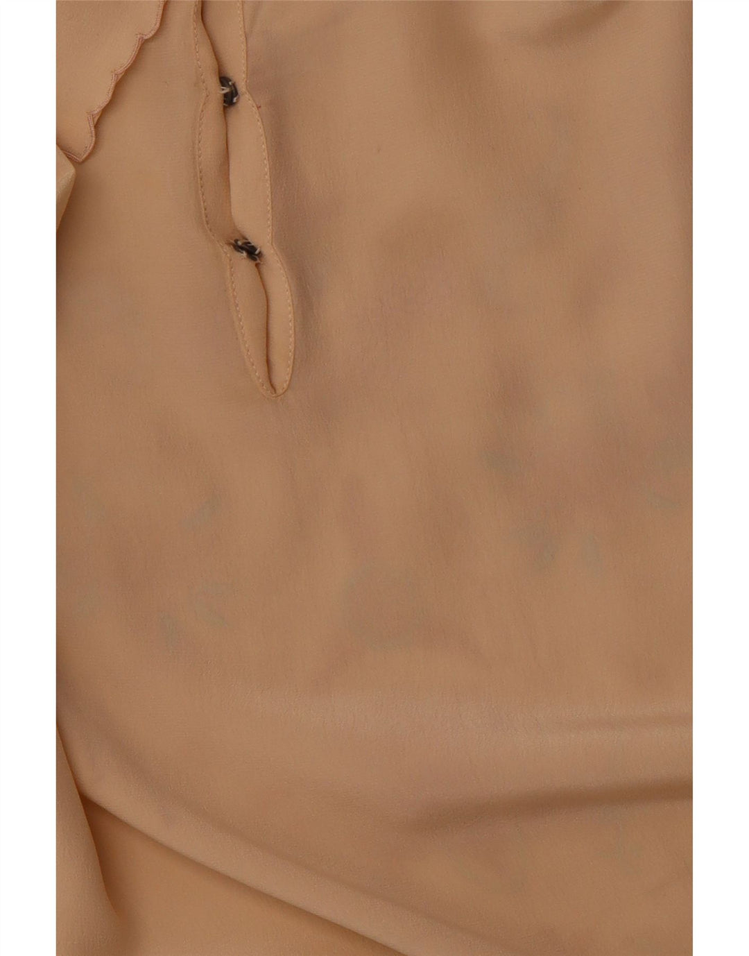 VINTAGE Langærmet skjortebluse til kvinder EU 36 Small Beige Floral Silke