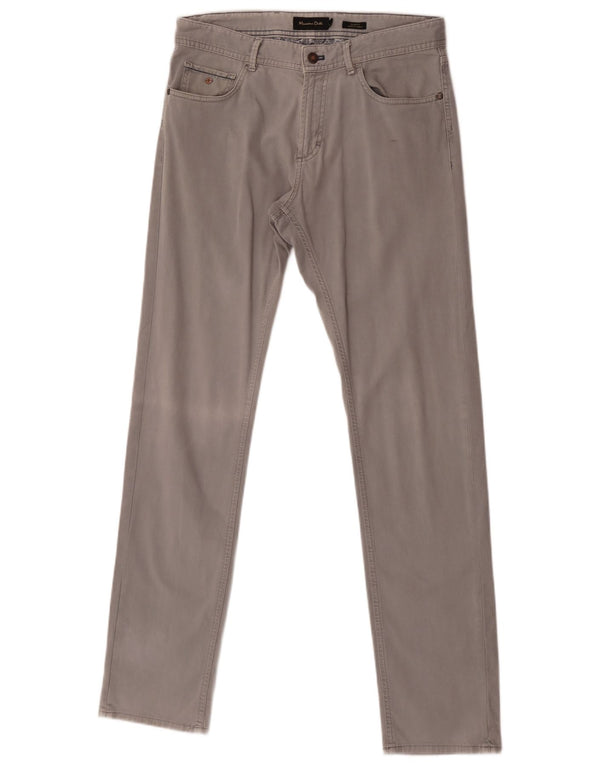 Massimo Dutti Mens Slim Fit Casual Trousers EU 40 Medium W32 L34 Grey