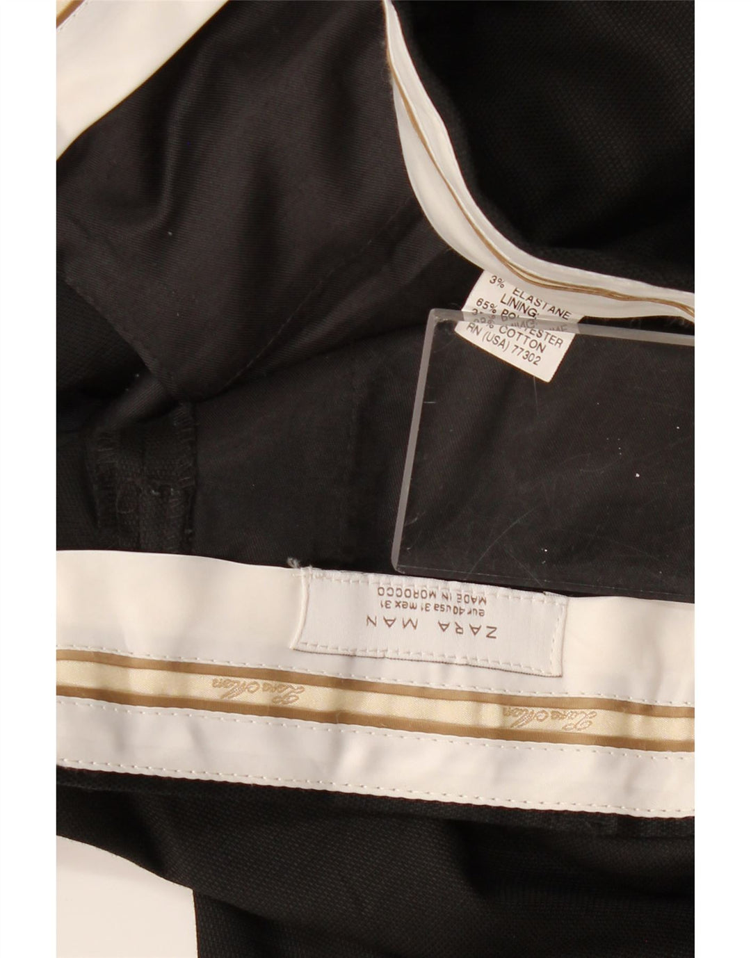 ZARA Lige Chinobukser til mænd EU 40 Medium W31 L28 Sort Polyester