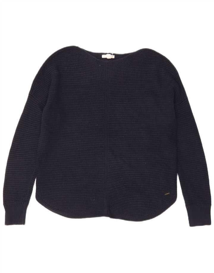 White Stuff Womens Boat Neck Jumper Sweater UK 12 Medium Navy Blue