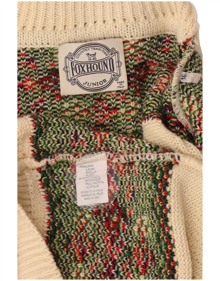 Foxhound drenge rullehals sweater 15-16 år Off White Fair Isle Wool