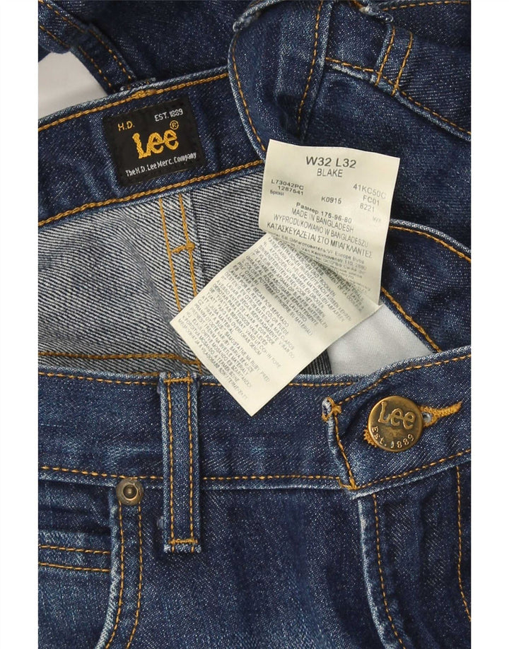 Lee Straight Jeans til mænd W32 L32 Marineblå bomuld
