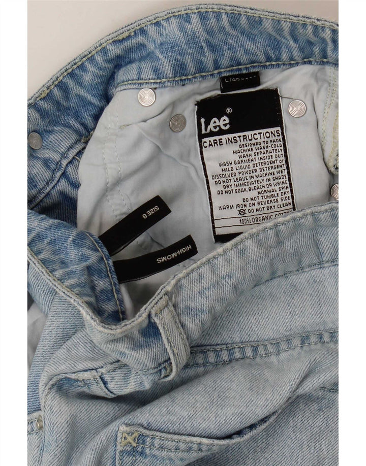 Lee Womens High-Moms Distressed Tapered Jeans US 8 Medium W26 L27 Blue