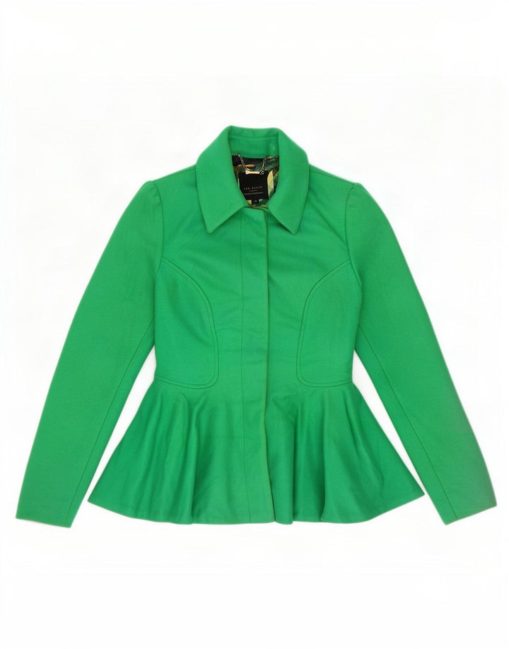 Ted Baker Dame Blazer Jakke Str. 0 2XS Grøn Uld