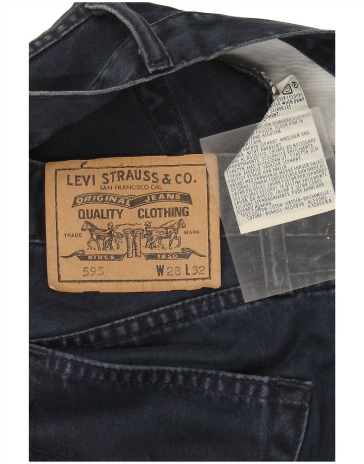 Levi's Dame 595 Straight Jeans W28 L29 Marineblå Bomuld