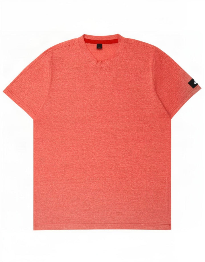 Adidas Herre T-shirt Top Large Pink Flecked Polyester